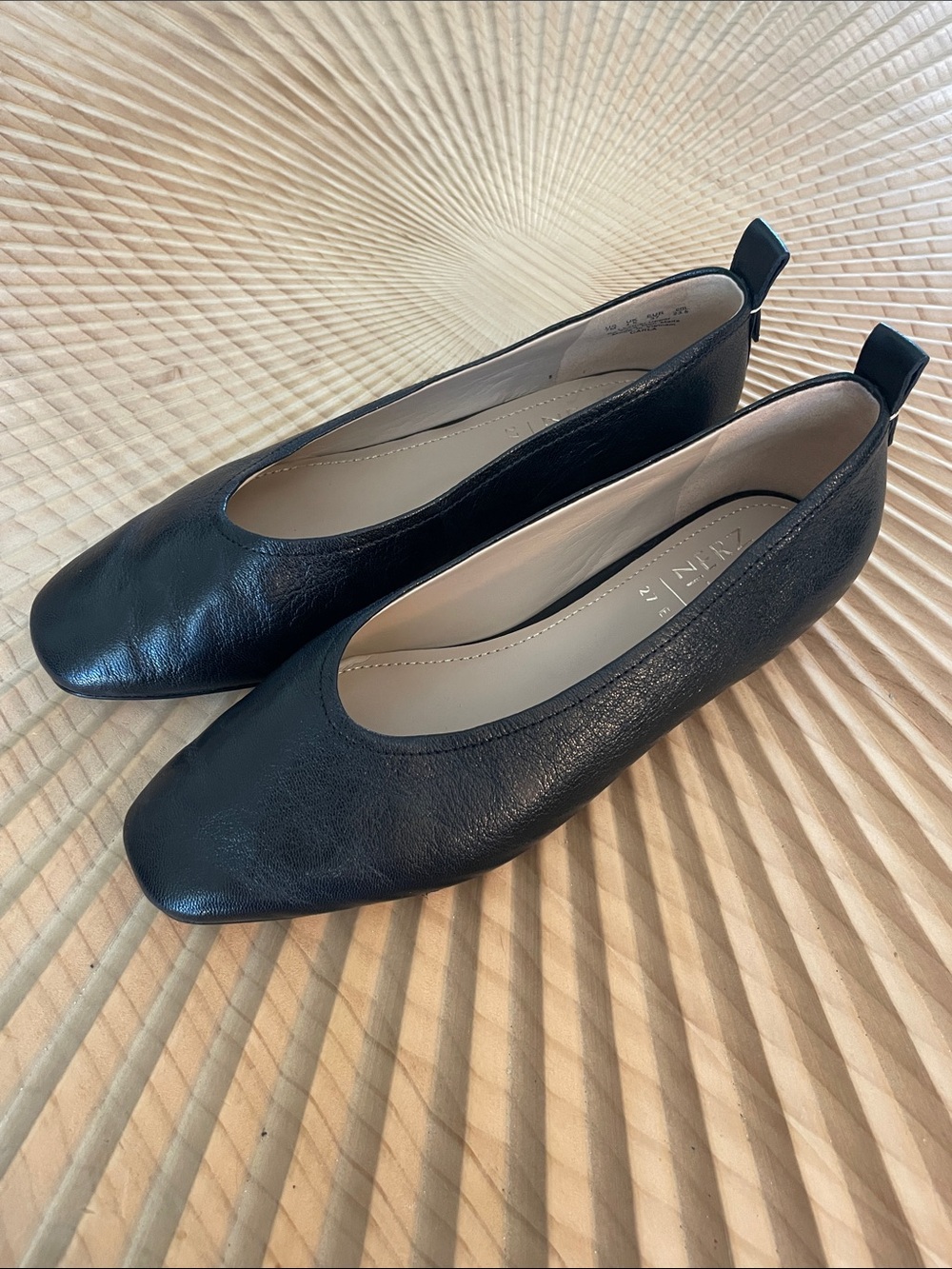 Naturalizer Black Square-Toe Ballet Flats
